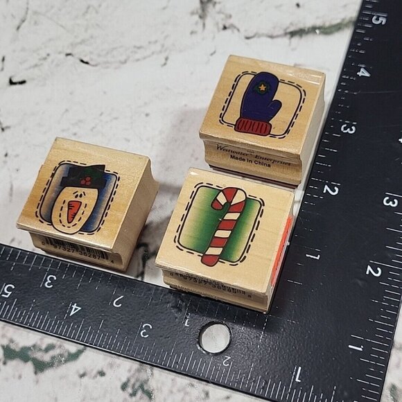 Vintage Westwater Holiday Christmas Rubber Stamps Lot of 3 - Picture 4 of 4